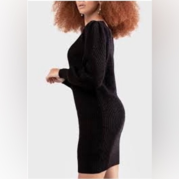 Black Long Sleeved Sweater Dress - Picture 10 of 10
